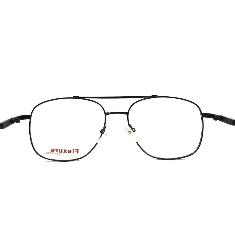 Flexure by Capri Eyeglasses Frames FX10 Black Aviator Wire Rim 55-17-145